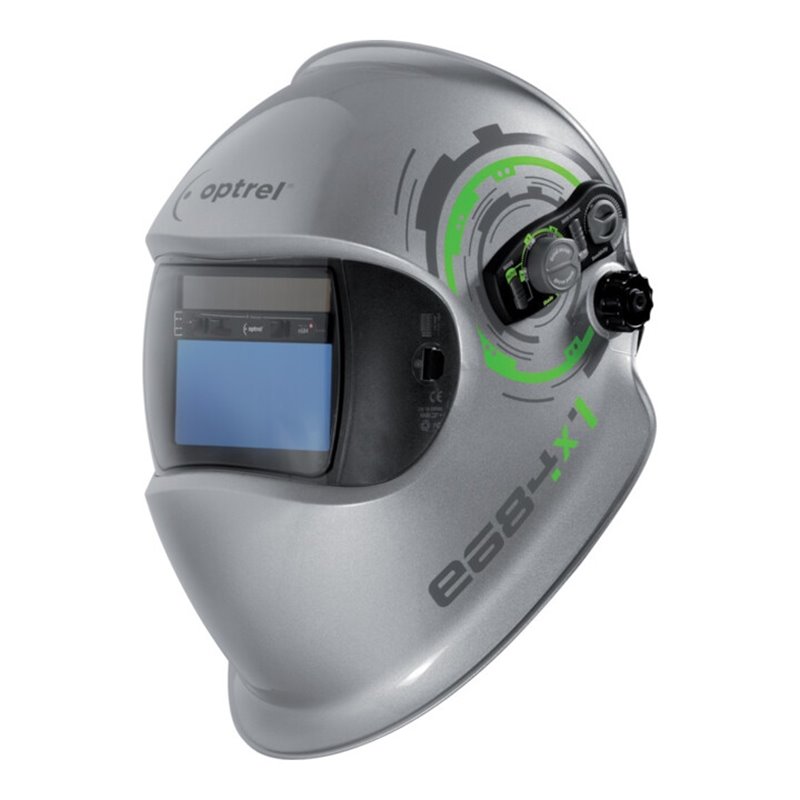 Optrel Schweißerschutzhelm e684 DIN4/5-13 Sichtfeld 50x100mm silber lack.