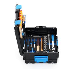 Gedore Werkzeugkoffer L-BOXX 136, Set 58-teilig, gefüllt, Werkzeug für Hand- und Heimwerker, im Kunststoffkoffer, 1100-01