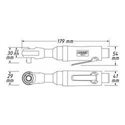 HAZET Ratschenschrauber 9020-2 Vierkant massiv 6,3 mm (1/4 Zoll)
