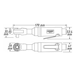 HAZET Ratschenschrauber 9021-3 Vierkant massiv 10 mm (3/8 Zoll)
