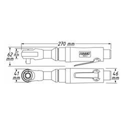 HAZET Ratschenschrauber 9022-2 Vierkant massiv 12,5 mm (1/2 Zoll)