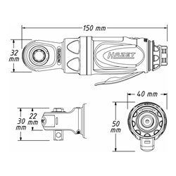 HAZET Mini Ratschenschrauber 9021P-2 Vierkant massiv 10 mm (3/8 Zoll)