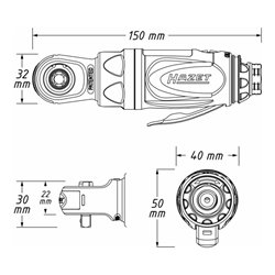 HAZET Mini Ratschenschrauber 9020P-2 Vierkant massiv 6,3 mm (1/4 Zoll)