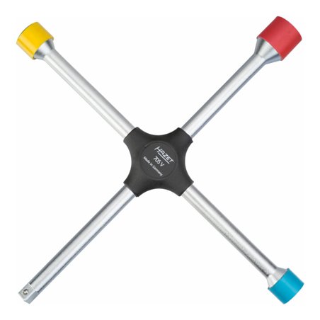 HAZET Kreuzschlüssel 705V Außen-Sechskant Profil 17 x 19 x 21 x Außenvierkant Antrieb 12,5  1/2 Zoll