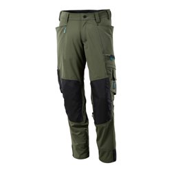 Mascot Hose mit Knietaschen, Stretchstoff Hose moosgrün