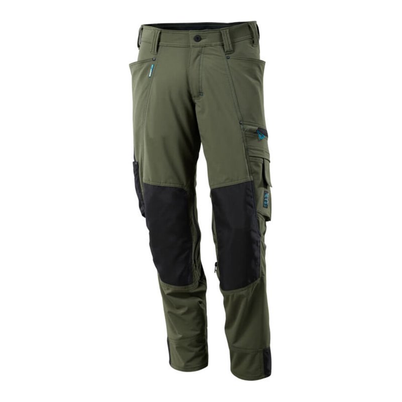 Mascot Hose mit Knietaschen, Stretchstoff Hose moosgrün