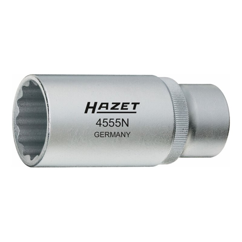 HAZET Einspritzdüsen-Werkzeug 4555N Vierkant hohl 12,5 mm (1/2 Zoll) Außen-Doppel-Sechskant Profil 27