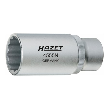 HAZET Einspritzdüsen-Werkzeug 4555N Vierkant hohl 12,5 mm (1/2 Zoll) Außen-Doppel-Sechskant Profil 27