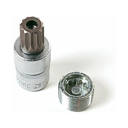 HAZET Öldienst-Schraubendreher-Steckschlüssel-Einsatz 2567-16 Vierkant hohl 12,5 mm (1/2 Zoll) Innen Vielzahn Profil XZN mit Zap