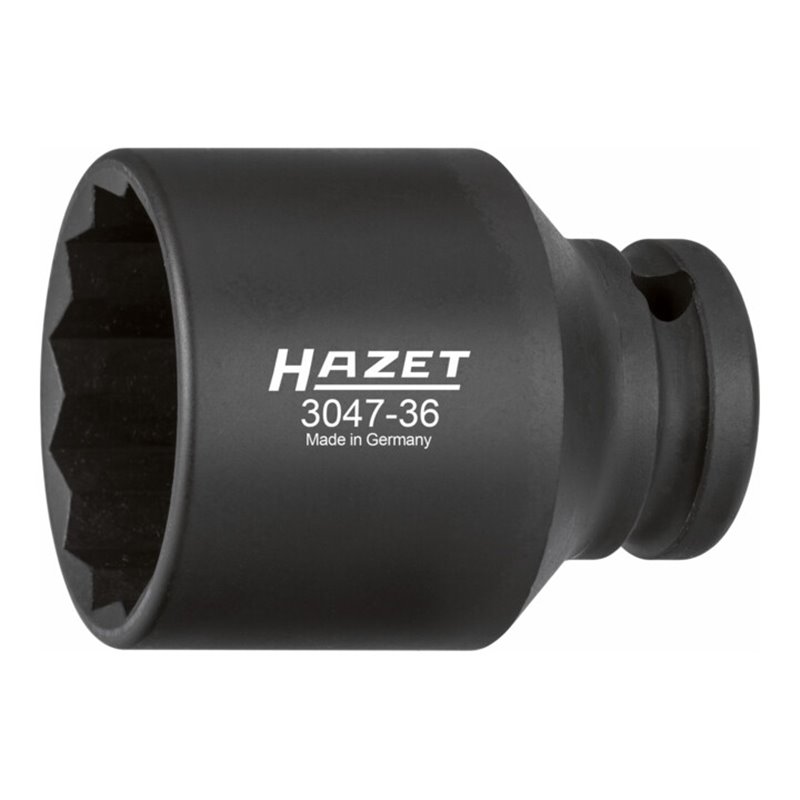 HAZET Schlag-, Maschinenschrauber-Steckschlüssel-Einsatz (Doppel-6kt.) 3047-36 Vierkant hohl 12,5 mm (1/2 Zoll) Außen-Doppel-Sec