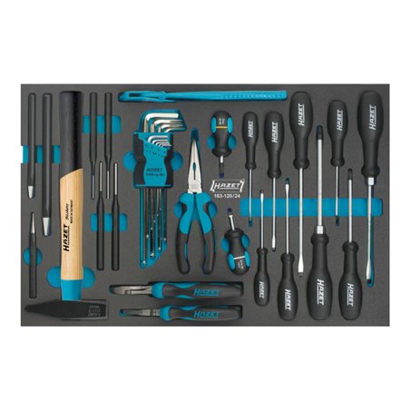 HAZET Universal-Satz 163-120/24 Kreuzschlitz Profil PH, Schlitz Profil, Innen-Sechskant Profil Anzahl Werkzeuge: 24