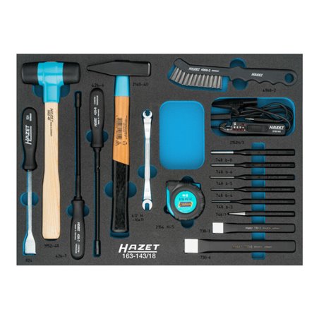 HAZET Universal-Satz 163-143/18 Außen-Sechskant Profil Anzahl Werkzeuge: 17