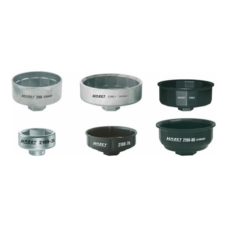 HAZET Ölfilter-Schlüssel-Satz 2169/6 Vierkant hohl 10 mm (3/8 Zoll), Vierkant hohl 12,5 mm (1/2 Zoll) Außen-Sechskant Profil Anz