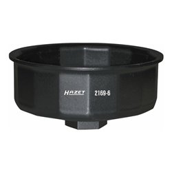 HAZET Ölfilter-Schlüssel 2169-6 Vierkant hohl 12,5 mm (1/2 Zoll) Außen-16-kant Profil