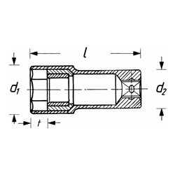 HAZET Zündkerzen-Steckschlüssel-Einsatz 880MGT-18 Vierkant hohl 10 mm (3/8 Zoll) Außen-Sechskant Profil 18