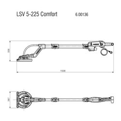 Metabo Langhalsschleifer LSV 5-225 Comfort mit variabler Längenverstellung Kunststoffkoffer