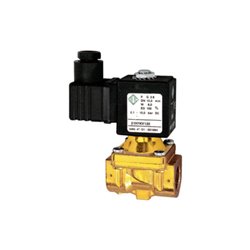 Riegler 2/2-MV,MS,NC,vorge.,24V DC,5W,FKM,G1/2,PN0,1-10bar