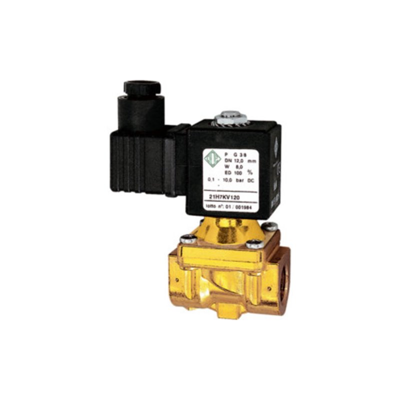 Riegler 2/2-MV,MS,NC,vorge.,24V DC,5W,FKM,G1/2,PN0,1-10bar