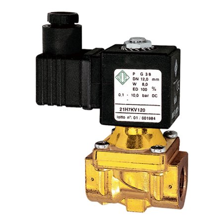 Riegler 2/2-MV,MS,NC,vorge.,24V DC,8W,FKM,G3/8,PN0,1-10bar