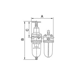 Riegler Wartungseinheit 2-tlg. »Standard«, mit PC-Behälter, BG 3, G 1/2