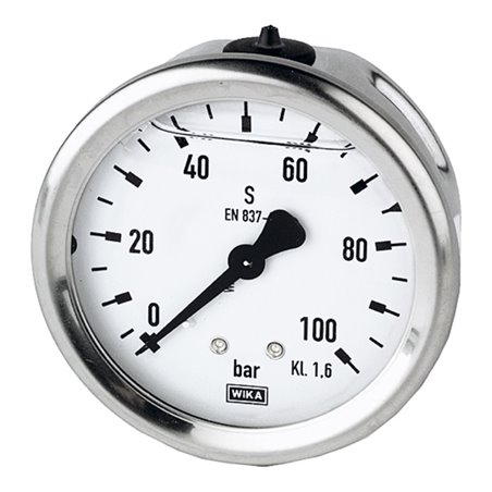 Riegler Glyzerinmano., CrNi-Stahl, G 1/4 hinten zentr., 0 - 25,0 bar, Ã˜63