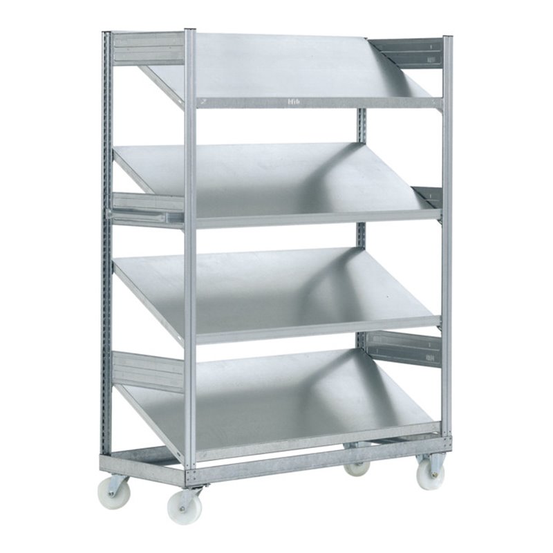 Bito Schrägbodenregale ohne Kästen B 1358 mm x H 1815 mm x T 533 mm, verzinkt