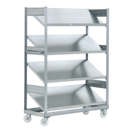 Bito Schrägbodenregale ohne Kästen B 1358 mm x H 1815 mm x T 533 mm, verzinkt