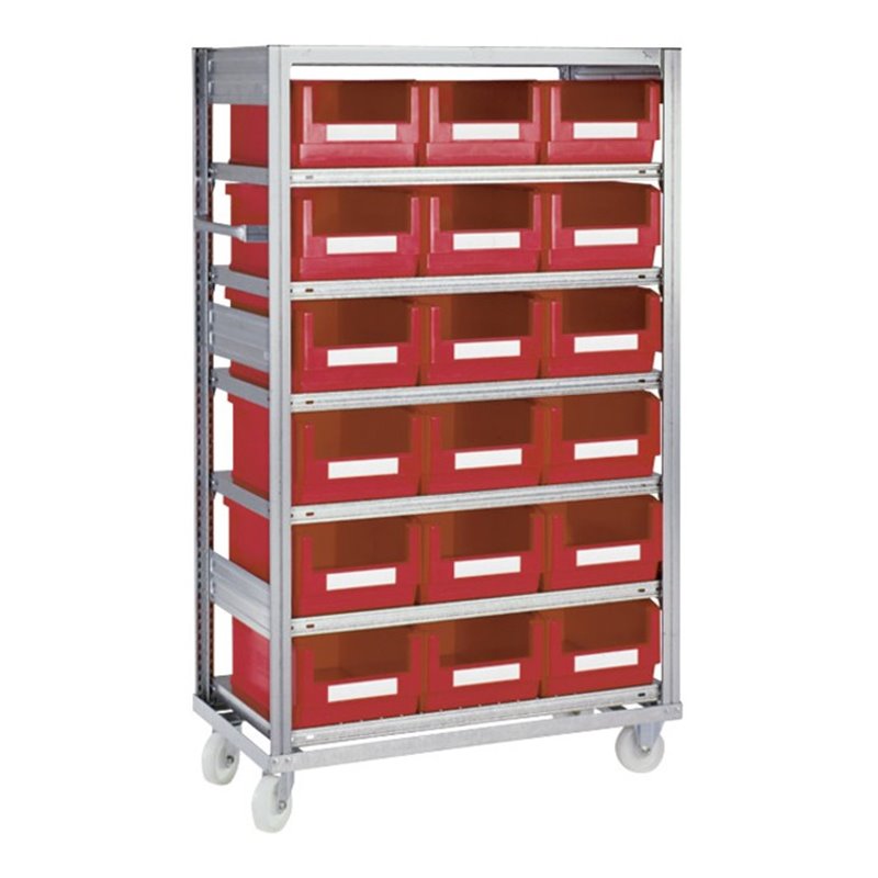 Bito Regalwagen ohne Kästen B 1068 mm x H 1815 mm x T 533 mm, verzinkt