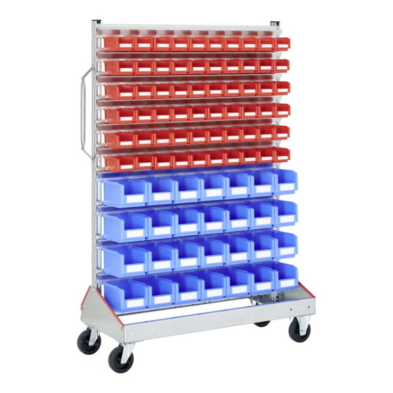 Bito Sichtrollwagen SRW14 B 1130 mm x H 1705 mm x T 510 mm einseitige Nutzung, verzinkt