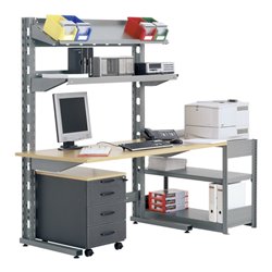 Bito PC-Stationen B 1306 mm x H 1785 mm x T 920 mm, graualuminium