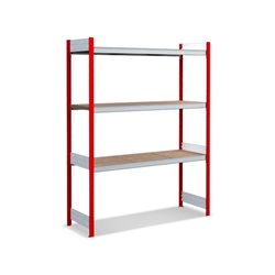 Bito Großfachregal-Set mit 3 Ebenen Spanplatte, Grundfeld feuerrot