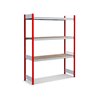 Bito Großfachregal-Set mit 3 Ebenen Spanplatte, Grundfeld feuerrot