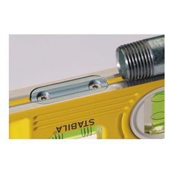 STABILA Wasserwaage Type 81 SV REM W45 Torpedo 25 cm mit Seltenerd-Magnetsystem 45°-Winkel-Libelle und Gürteltasche