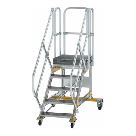 MUNK Aluminium-Plattformtreppe fahrbar 45° 5 Stufen