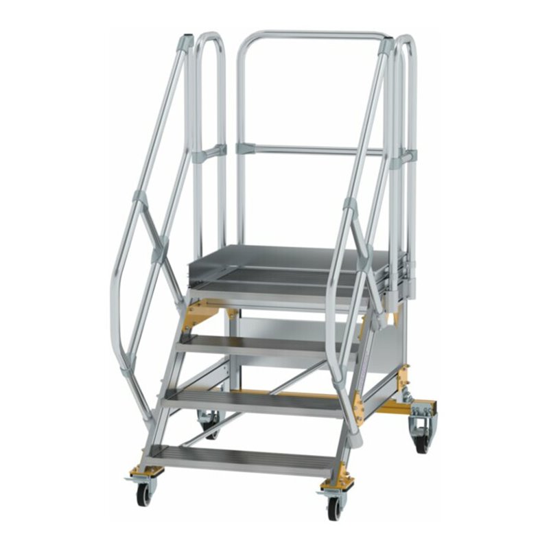 MUNK Aluminium-Plattformtreppe fahrbar 45° 4 Stufen