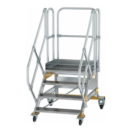 MUNK Aluminium-Plattformtreppe fahrbar 45° 4 Stufen