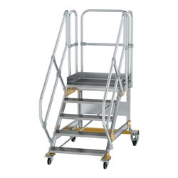 MUNK Aluminium-Plattformtreppe fahrbar 45° 5 Stufen