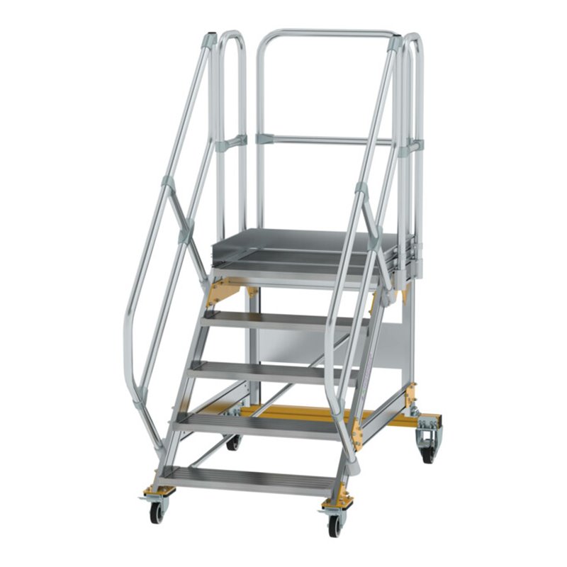 MUNK Aluminium-Plattformtreppe fahrbar 45° 5 Stufen