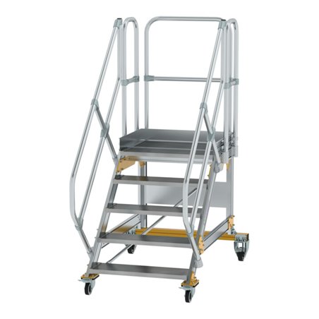 MUNK Aluminium-Plattformtreppe fahrbar 45° 5 Stufen