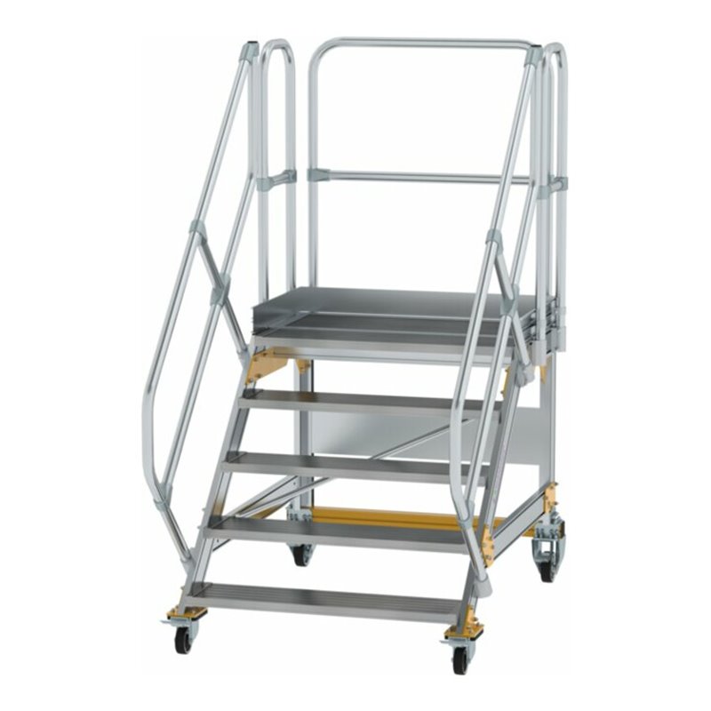 MUNK Aluminium-Plattformtreppe fahrbar 45° 5 Stufen