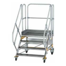 MUNK Aluminium-Plattformtreppe fahrbar 45° 4 Stufen