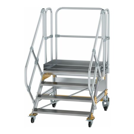 MUNK Aluminium-Plattformtreppe fahrbar 45° 4 Stufen