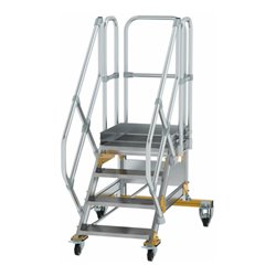 MUNK Aluminium-Plattformtreppe fahrbar 45° 4 Stufen