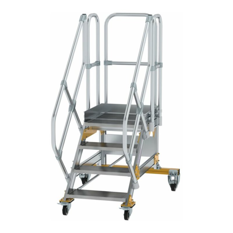 MUNK Aluminium-Plattformtreppe fahrbar 45° 4 Stufen