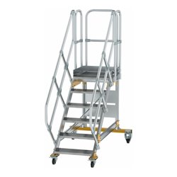 MUNK Aluminium-Plattformtreppe fahrbar 45° 6 Stufen