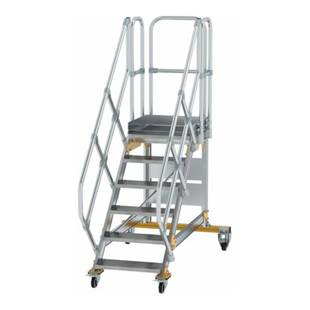 MUNK Aluminium-Plattformtreppe fahrbar 45° 6 Stufen