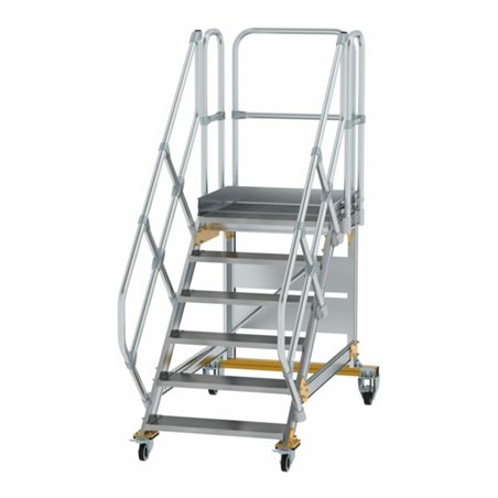 MUNK Aluminium-Plattformtreppe fahrbar 45° 6 Stufen