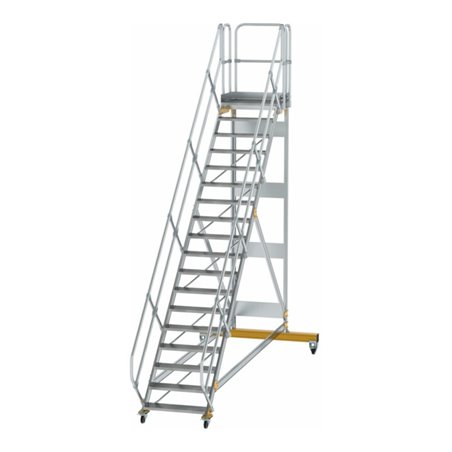 MUNK Aluminium-Plattformtreppe fahrbar 45° 18 Stufen