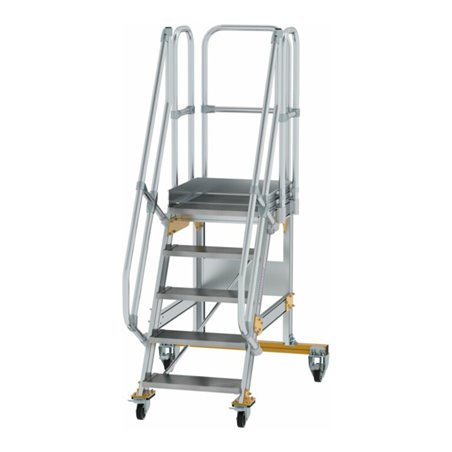 MUNK Aluminium-Plattformtreppe fahrbar 60° 5 Stufen