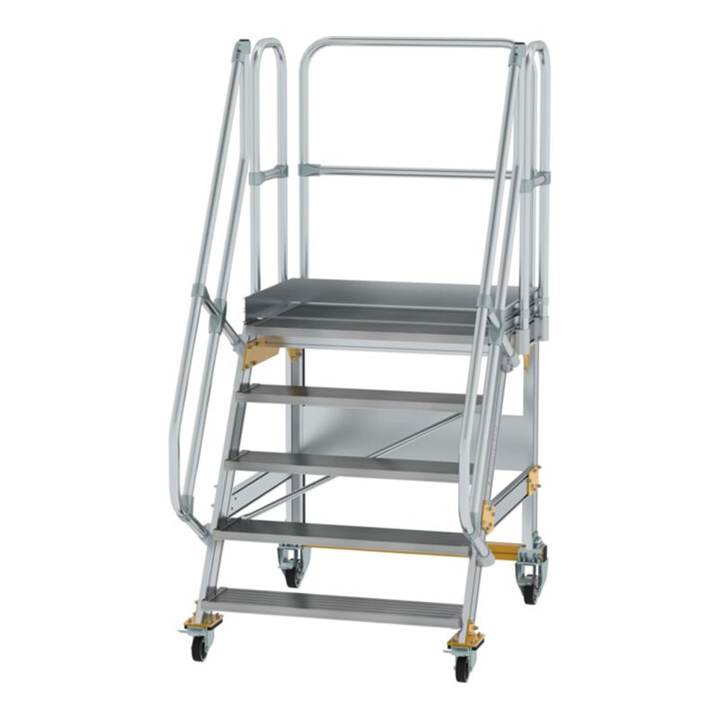 MUNK Aluminium-Plattformtreppe fahrbar 60° 5 Stufen